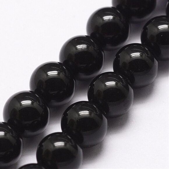 6MM Black Onyx Beads-ONE Gemstone Bead Strand-Jewelry Making Supplies Crafts NWT - Picture 1 of 1